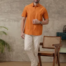 Ramraj Orange Cotton PolyCotton Regular Fit Shirts image 5