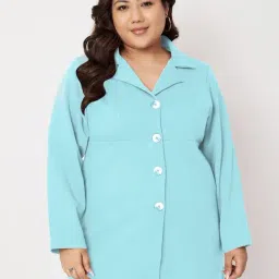 BRINNS Turquoise Blue Solid Overcoat-picture-41