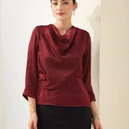 Latin Quarters Maroon solid Top-picture-48