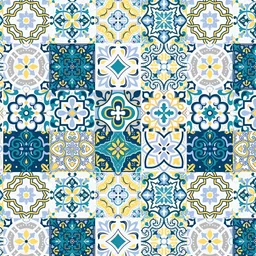 Asian royal White & Teal Abstract Printed Self-Adhesive Waterproof Wall Sticker-picture-32