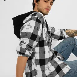 The Souled Store Multi Cotton Relaxed Fit Checked Casual Shirts image 5