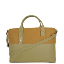 Baggit Lxe Turmul Yellow & Green Color Block Medium Handbag-picture-35