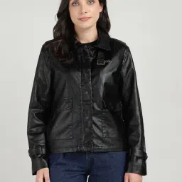 Royal Enfield Black Polyurethane Jacket-picture-47