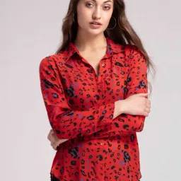 SHAYE Red Printed Shirt-image-47