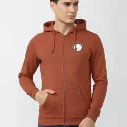 Academy By Van Heusen Orange Slim Fit Hooded SweatShirt-image-7