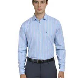 Allen Solly Blue Cotton Slim Fit Striped Shirt-image-78
