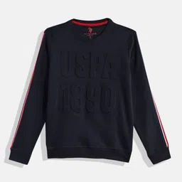 u.s. polo assn. kids U S Polo Assn Kids Boys Navy Blue Embosed Sweatshirt-picture-15