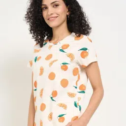Dreamz By Pantaloons Pristine Cotton Boxy Fit Printed Nightwear T-Shirt image 3