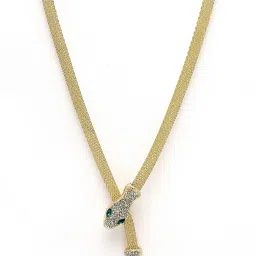 Karatcart Gold Plated Omega Chain Necklace For Women image 5