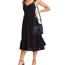 Anne Klein Navy Printed Bucket Bag image 5