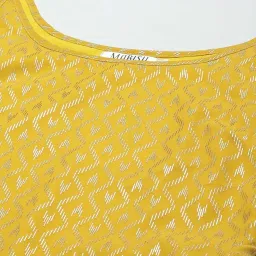 Mabish Yellow Woven Pattern Kurti Sharara Set image 5