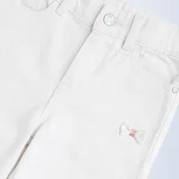 HOP Kids by Westside White Bow-Detailed Wide-Leg Mid-Rise Jeans image 3