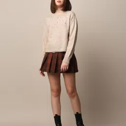 Only Beige Embellished Pullover image 5