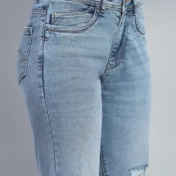 Monte Carlo Blue Cotton Blend Solid Jeans image 5