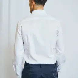 Bruun & Stengade White Cotton Slim Fit Solid Shirt image 2