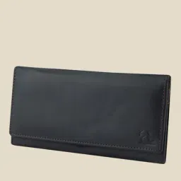 Kara Black Solid Leather Wallet image 2