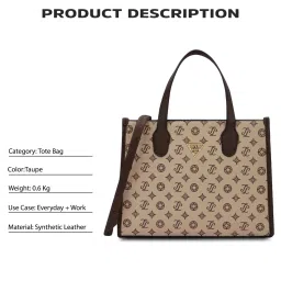 LAVIE Signature Taupe Logo Handbag image 5