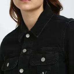 CALVIN KLEIN JEANS Denim Black Cotton Plain Jacket image 5