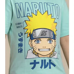 Kidsville Naruto Printed Regular Fit Mint Green T-Shirt For Boys image 5