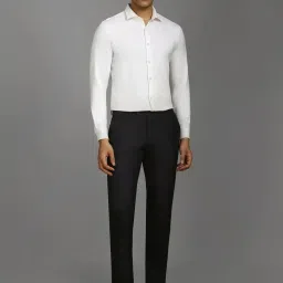 Louis Philippe Black Slim Fit Self Pattern Trousers image 5