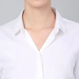 Cantabil White Cotton Regular Fit Shirt image 5