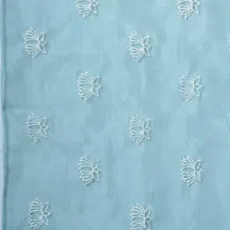 Saree Mall Turquoise Embroidered Sarees With Unstitched Blouse image 5