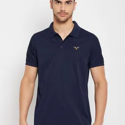 AUXAMIS Men Solid Polo Collar Cotton T-shirt-image-46