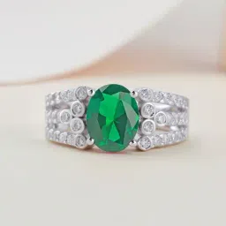 Ornate Jewels 925 Silver 2.5 Carat Green Emerald Solitaire Ring for Women & Girls-picture-19