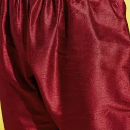 VASTRAMAY Boys Maroon KurtaSets image 5