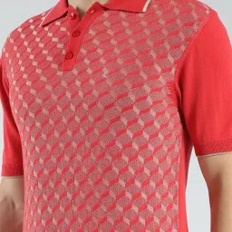 Luxuria Red Regular Fit Abstract T-Shirt image 5