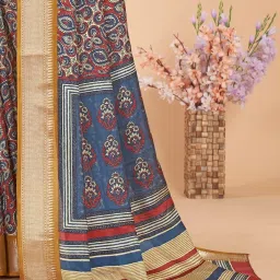 Saree Mall Brown Woven Sarees With Unstitched Blouse image 5