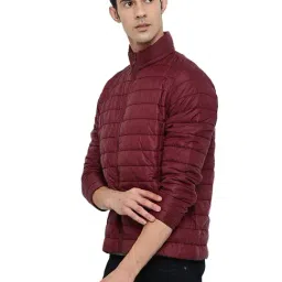 Cantabil Maroon Regular Fit Mock Collar Jacket image 3