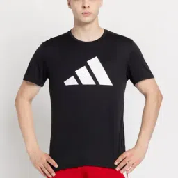 Adidas Black Regular Fit Logo Printed Sports T-Shirt-picture-31