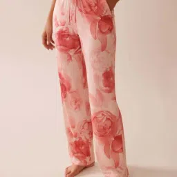 La Vie En Rose Pink Regular Fit Floral Print Pyjamas image 1