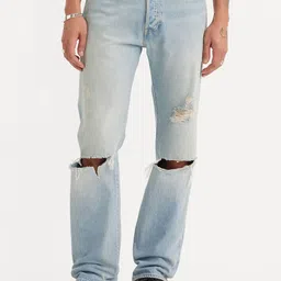 Levis Men Classic Straight Fit Mid-Rise Highly Distressed Light Fade Jeans-picture-22