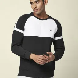 Ajile by Pantaloons Black & White Regular Fit Colour Block Sweatshirt-picture-23