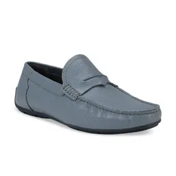 ROSSO BRUNELLO Men Blue Textured Leather Formal Loafers-picture-11