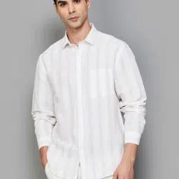 Code by Lifestyle Beige Regular Fit Striped Shirt-image-46