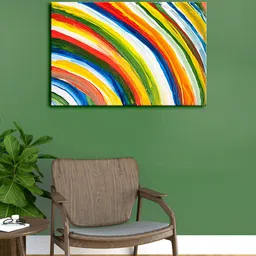 999Store Orange & Blue Abstract Framed Canvas Painting Wall Art-picture-25