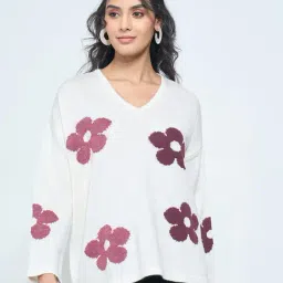 Akkriti By Pantaloons White Regular Fit Jacquard Sweater-image-72