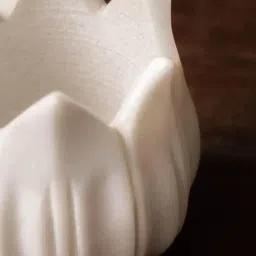 TESU White Marble Lotus Glow Candle Holder image 2