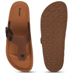 Bata Men's Brown T-Strap Sandals image 3