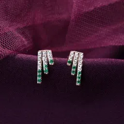 Clara 925 Silver Rose Gold-Plated Swiss Zirconia Blanca Stud Earrings-image-18