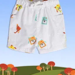 MINIKLUB Kids White Printed Shorts-image-41
