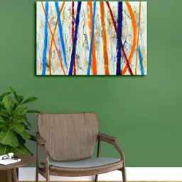 999Store Blue & Orange Abstract Glitter Canvas Painting Framed Wall Art-picture-32