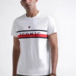Iconic Men Colourblocked Regular Fit Cotton T-shirt-picture-22