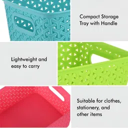 Myntra Elegant Homes Pink Set of 6 Regular Tote Basket Organisers image 5