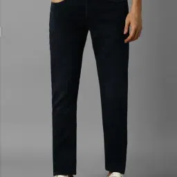 Louis Philippe Jeans Navy Cotton Slim Fit Jeans-picture-32