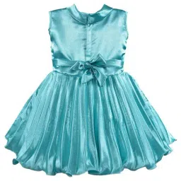 Wish Karo Kids Sea Green Applique Frock image 2