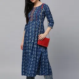Jaipur Kurti Women Blue Printed Kurta with Palazzos-image-20